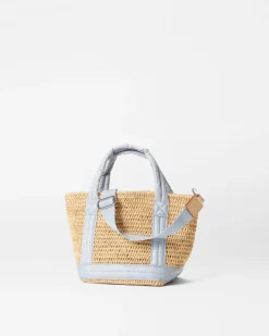 MZ Wallace Raffia|Totes|Mini Raffia Tote Raffia/Chambray