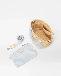MZ Wallace Raffia|Totes|Mini Raffia Tote Raffia/Chambray
