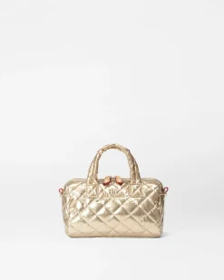 MZ Wallace Metro|Crossbody|Mini Satchel AntiqueGoldMetallic