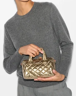 MZ Wallace Metro|Crossbody|Mini Satchel AntiqueGoldMetallic