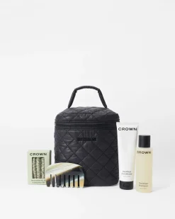 MZ Wallace Metro|Travel|MZW X Crown Affair Large Vanity Set Black/Mint