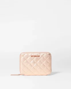 MZ Wallace Accessories|Passport Organizer RoseGoldMetallicLeather