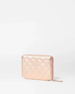 MZ Wallace Accessories|Passport Organizer RoseGoldMetallicLeather