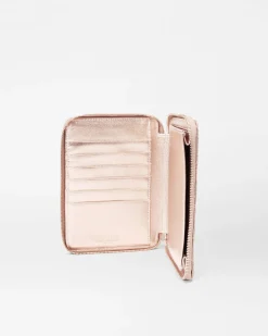 MZ Wallace Accessories|Passport Organizer RoseGoldMetallicLeather