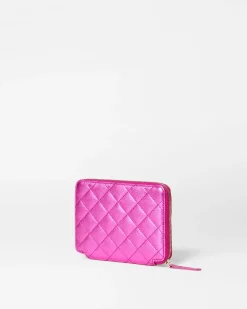 MZ Wallace Accessories|Passport Organizer HotPinkMetallicLeather