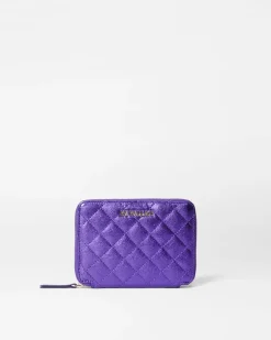MZ Wallace Accessories|Passport Organizer PurpleMetallicLeather