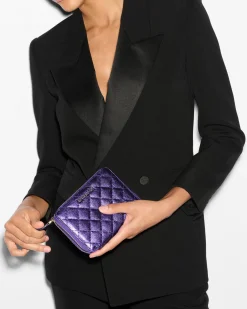 MZ Wallace Accessories|Passport Organizer PurpleMetallicLeather