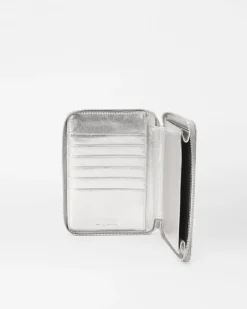 MZ Wallace Accessories|Passport Organizer SilverMetallicLeather