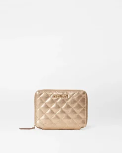 MZ Wallace Accessories|MZW Exclusives|Passport Organizer HoneyMetallicLeather