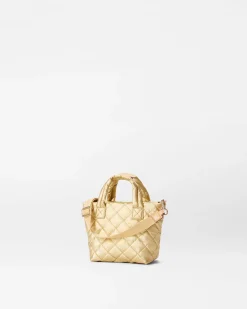 MZ Wallace Metro|Crossbody|Petite Metro Tote Deluxe LightGoldPearlMetallic