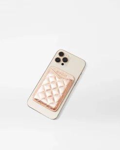 MZ Wallace Accessories|Phone Card Case RoseGoldMetallicLeather