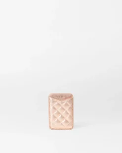 MZ Wallace Accessories|Phone Card Case RoseGoldMetallicLeather