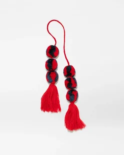 MZ Wallace Accessories|MZW Exclusives|PomPom Tassel Cherry/Denim
