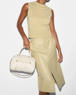 MZ Wallace Madison|Shoulders|Quilted Madison Satchel Sandshell