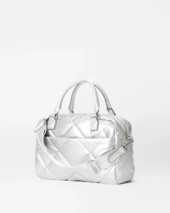 MZ Wallace Madison|Shoulders|Quilted Madison Satchel MatteSilver