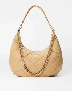 MZ Wallace Madison|Shoulders|Quilted Madison Shoulder Bag Camel