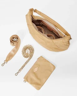 MZ Wallace Madison|Shoulders|Quilted Madison Shoulder Bag Camel