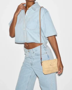 MZ Wallace Accessories|Raffia|Raffia Convertible Crossbody Camel