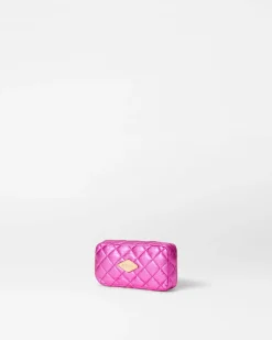 MZ Wallace Accessories|Retro Frame Case HotPinkMetallicLeather