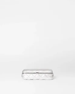 MZ Wallace Accessories|Retro Frame Case SilverMetallicLeather