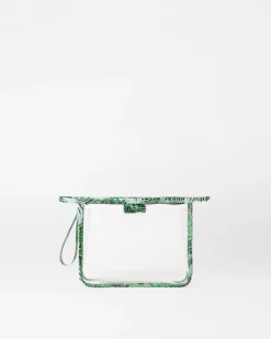 MZ Wallace Metro|Accessories|Small Clear Metro Clutch ClearWithTropicalPalm