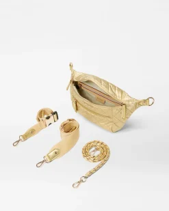 MZ Wallace Crosby|Belt Bags & Slings|Small Crosby Sling LightGoldPearlMetallic