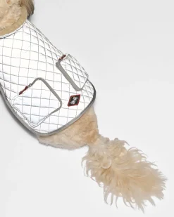 MZ Wallace Accessories|Small MZW Dog Coat SilverReflectiveW/TanSherpa