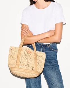 MZ Wallace Raffia|Totes|Small Raffia Tote Raffia/Camel