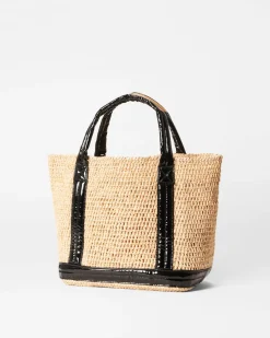 MZ Wallace Raffia|Totes|Small Raffia Tote Raffia/BlackLacquer