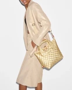 MZ Wallace Metro|Crossbody|Small Sutton Deluxe LightGoldPearlMetallic