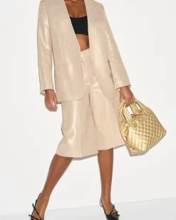 MZ Wallace Metro|Crossbody|Small Sutton Deluxe LightGoldPearlMetallic