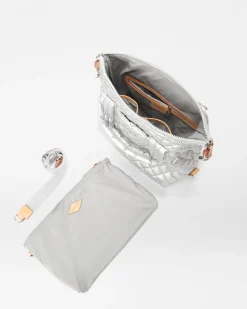 MZ Wallace Metro|Crossbody|Small Sutton Deluxe MatteSilver