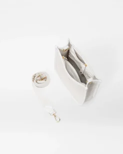 MZ Wallace Crossbody|Small Woven Box Crossbody PearlMetallic
