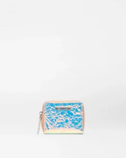 MZ Wallace Accessories|MZW Exclusives|Small Zip Round Wallet PinkOpalLeather