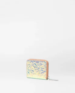 MZ Wallace Accessories|MZW Exclusives|Small Zip Round Wallet PinkOpalLeather