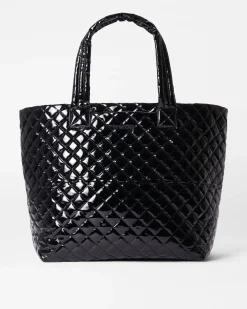 MZ Wallace Metro|Totes|The Metro Tote® Deluxe - Large BlackLacquer