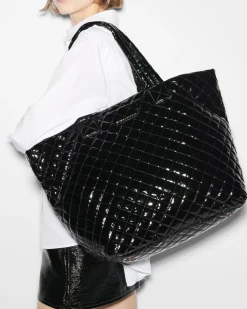 MZ Wallace Metro|Totes|The Metro Tote® Deluxe - Large BlackLacquer