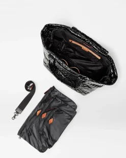 MZ Wallace Metro|Totes|The Metro Tote® Deluxe - Large BlackLacquer
