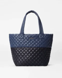 MZ Wallace Travel|Metro|The Metro Tote® Deluxe - Medium Black/NavyColorBlock