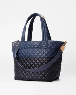 MZ Wallace Travel|Metro|The Metro Tote® Deluxe - Medium Black/NavyColorBlock