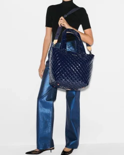 MZ Wallace Metro|Totes|The Metro Tote® Deluxe - Medium NavyLacquer