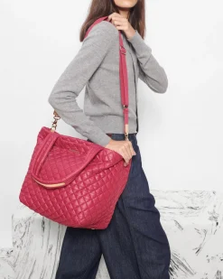 MZ Wallace Metro|Totes|The Metro Tote® Deluxe - Medium Dahlia