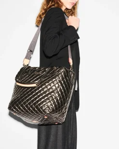 MZ Wallace Metro|Totes|The Metro Tote® Deluxe - Medium MoondustMetallicLacquer