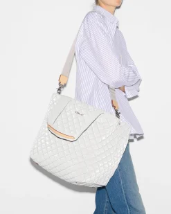 MZ Wallace Metro|Totes|The Metro Tote® Deluxe - Medium PebbleLiquid