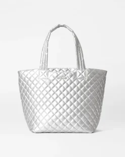 MZ Wallace Metro|Totes|The Metro Tote® Deluxe - Medium MatteSilver
