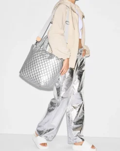 MZ Wallace Metro|Totes|The Metro Tote® Deluxe - Medium MatteSilver