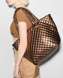 MZ Wallace Metro|Totes|The Metro Tote® Deluxe - Medium CopperMetallicLacquer