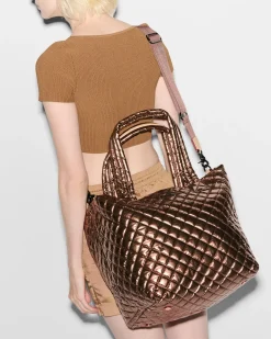 MZ Wallace Metro|Totes|The Metro Tote® Deluxe - Medium CopperMetallicLacquer