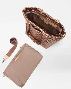 MZ Wallace Metro|Totes|The Metro Tote® Deluxe - Medium CopperMetallicLacquer