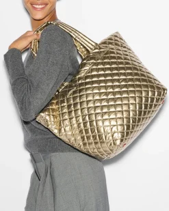 MZ Wallace Metro|Totes|The Metro Tote® Deluxe - Medium AntiqueGoldMetallic